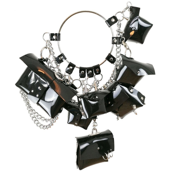 'SALIGIJA X CHELSEABOY' clutch purse, black PVC