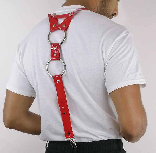 'KARLO' suspenders, PVC, red