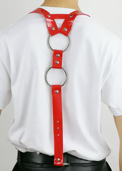 'KARLO' suspenders, PVC, red