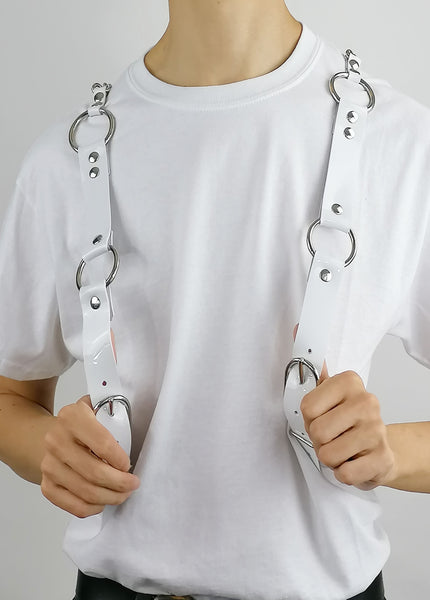 'TONKA' square backpack/bag, PVC white