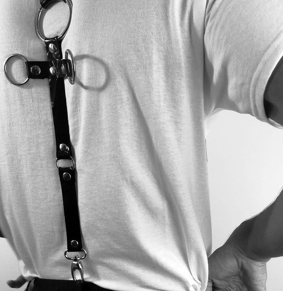 'OGNJEN' PVC suspenders, black