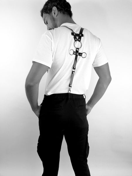 'OGNJEN' PVC suspenders, black