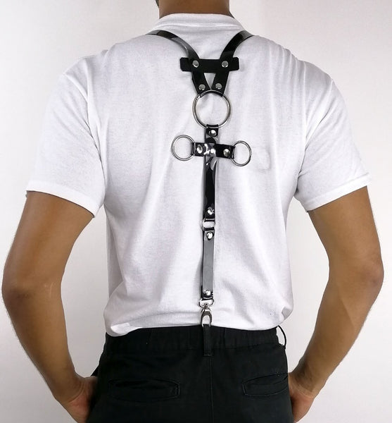 'OGNJEN' PVC suspenders, black