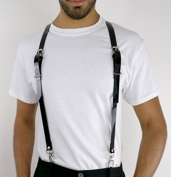 'OGNJEN' PVC suspenders, black
