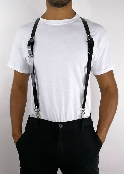 'OGNJEN' PVC suspenders, black