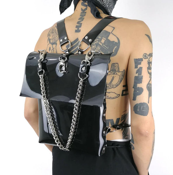 'FRIGOLIN' black PVC backpack