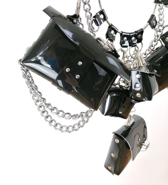 'SALIGIJA X CHELSEABOY' clutch purse, black PVC