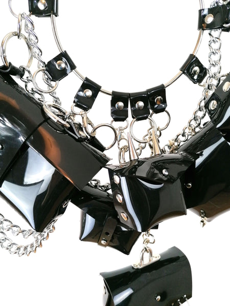 'SALIGIJA X CHELSEABOY' clutch purse, black PVC