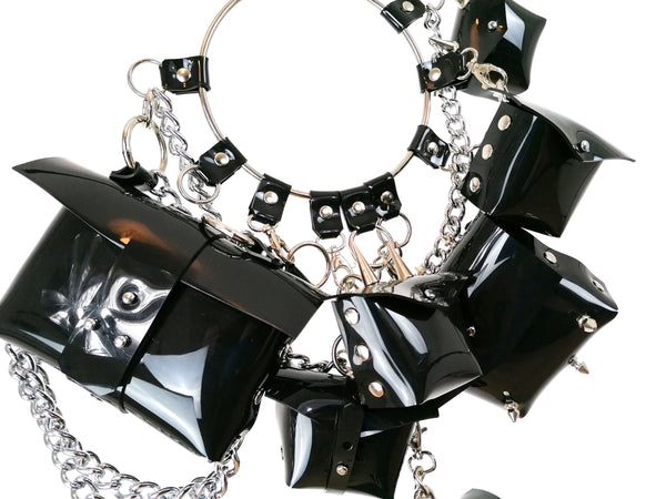 'SALIGIJA X CHELSEABOY' clutch purse, black PVC