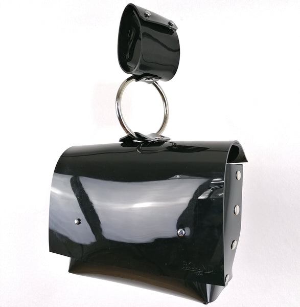 'DAŠA' minimal clutch purse, black PVC