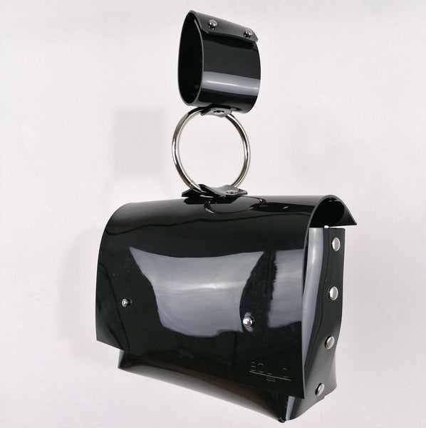 'DAŠA' minimal clutch purse, black PVC