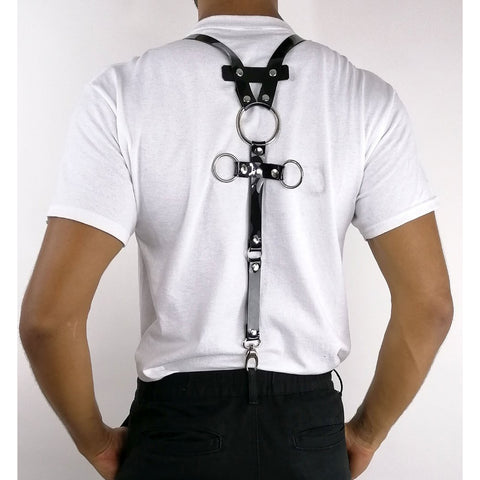 'OGNJEN' PVC suspenders, black