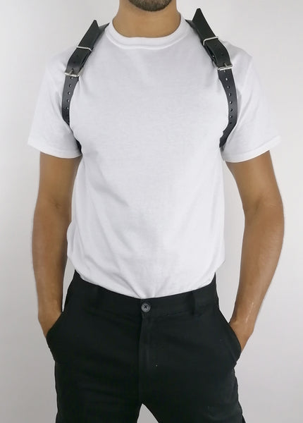 'IVO' basic leather harness, black