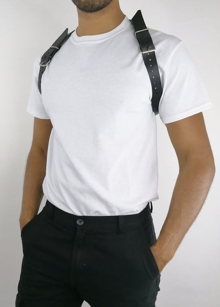 'IVO' basic leather harness, black