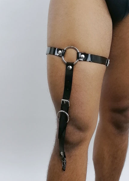 'VASJA' leg harness, PVC, black