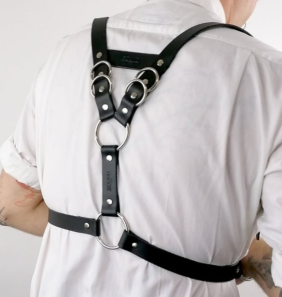 'ANTUN' leather harness, black