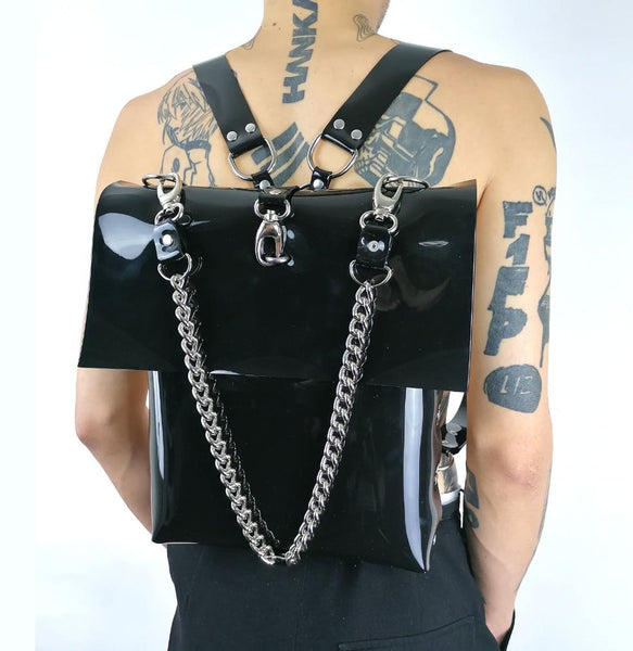 'FRIGOLIN' black PVC backpack