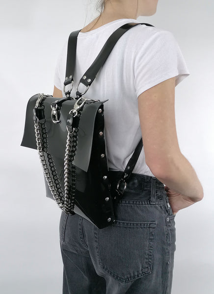 'FRIGOLIN' black PVC backpack