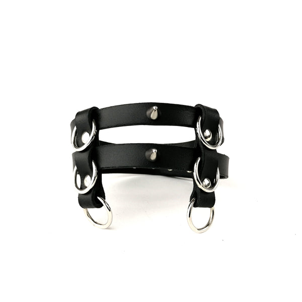 'JARO' two strap choker with spikes