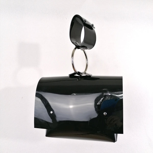 'DAŠA' minimal clutch purse, black PVC