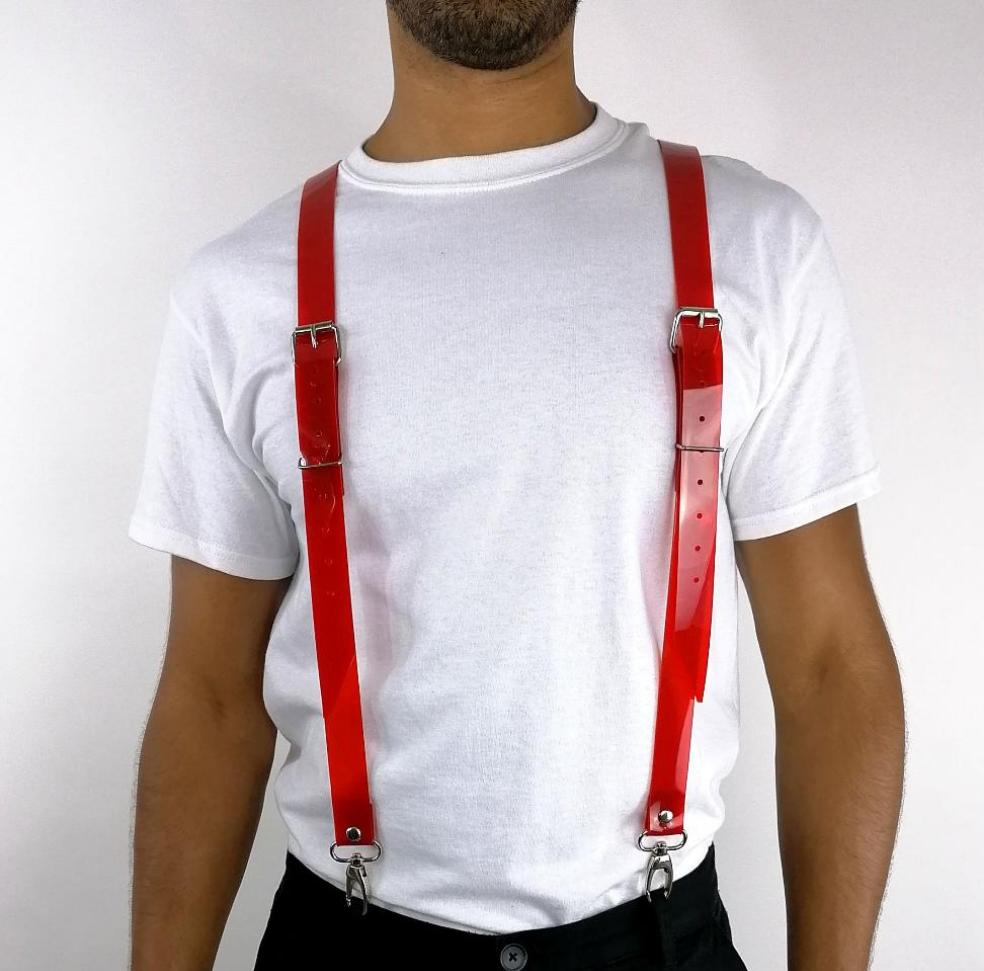 'GREGOR' suspenders, PVC red